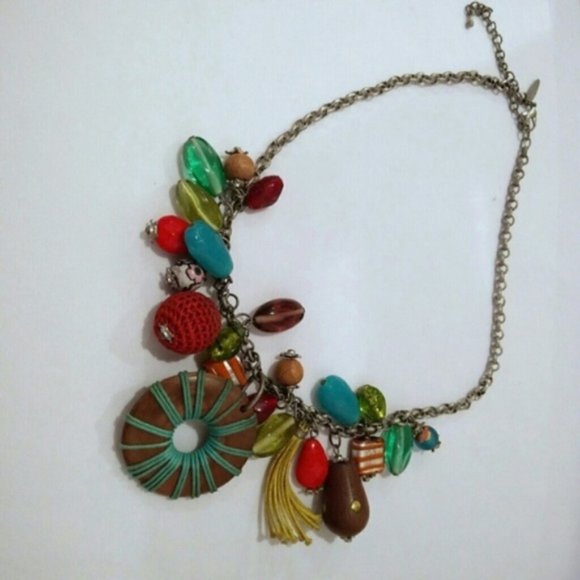 Cluster glass beads necklace ADORABLE!!! - Picture 3 of 8